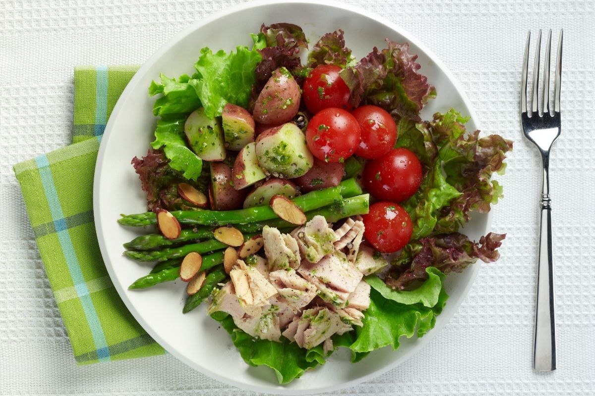 Spring Salad with Almond Spinaigrette