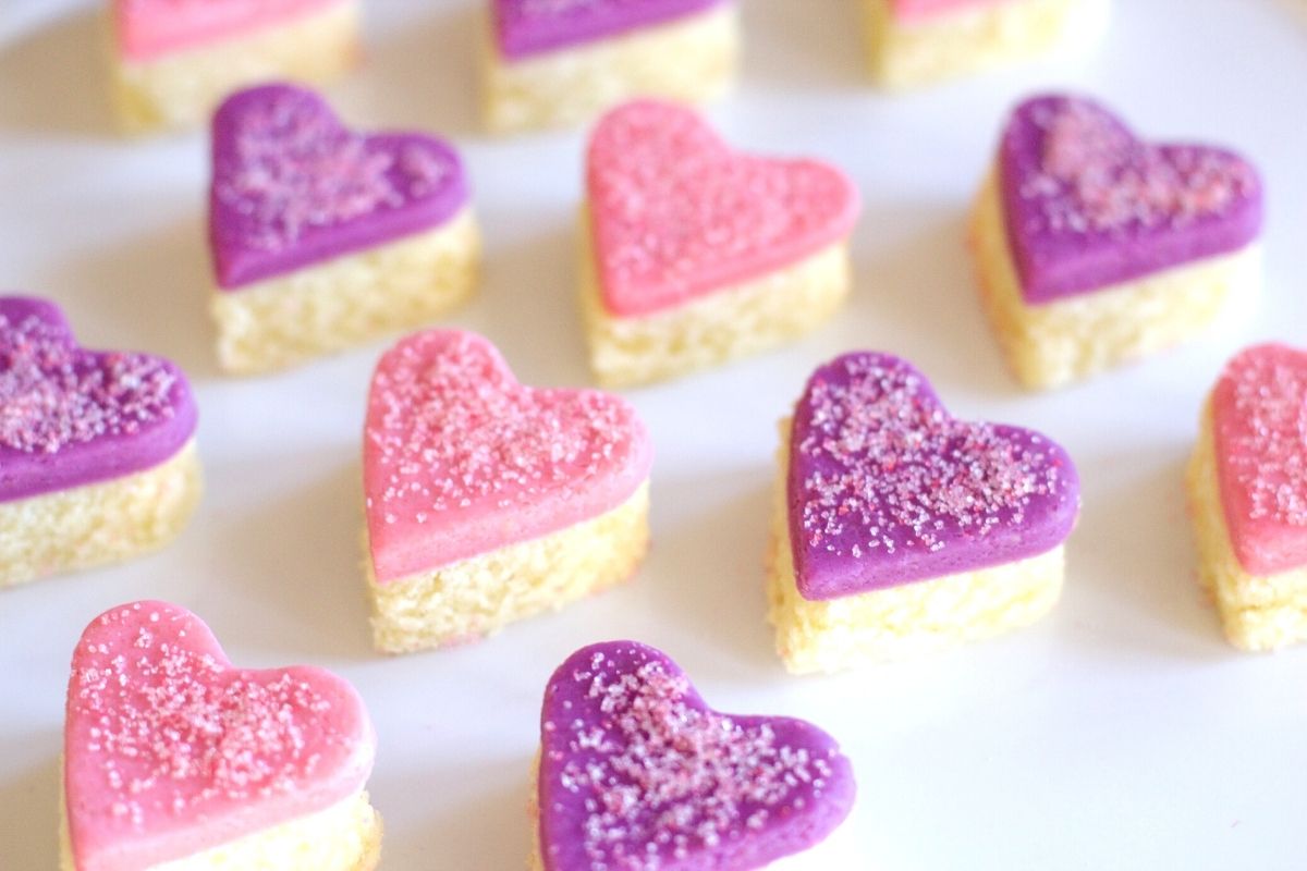 Heart-Shaped Marzipan Cut-Out Cakes