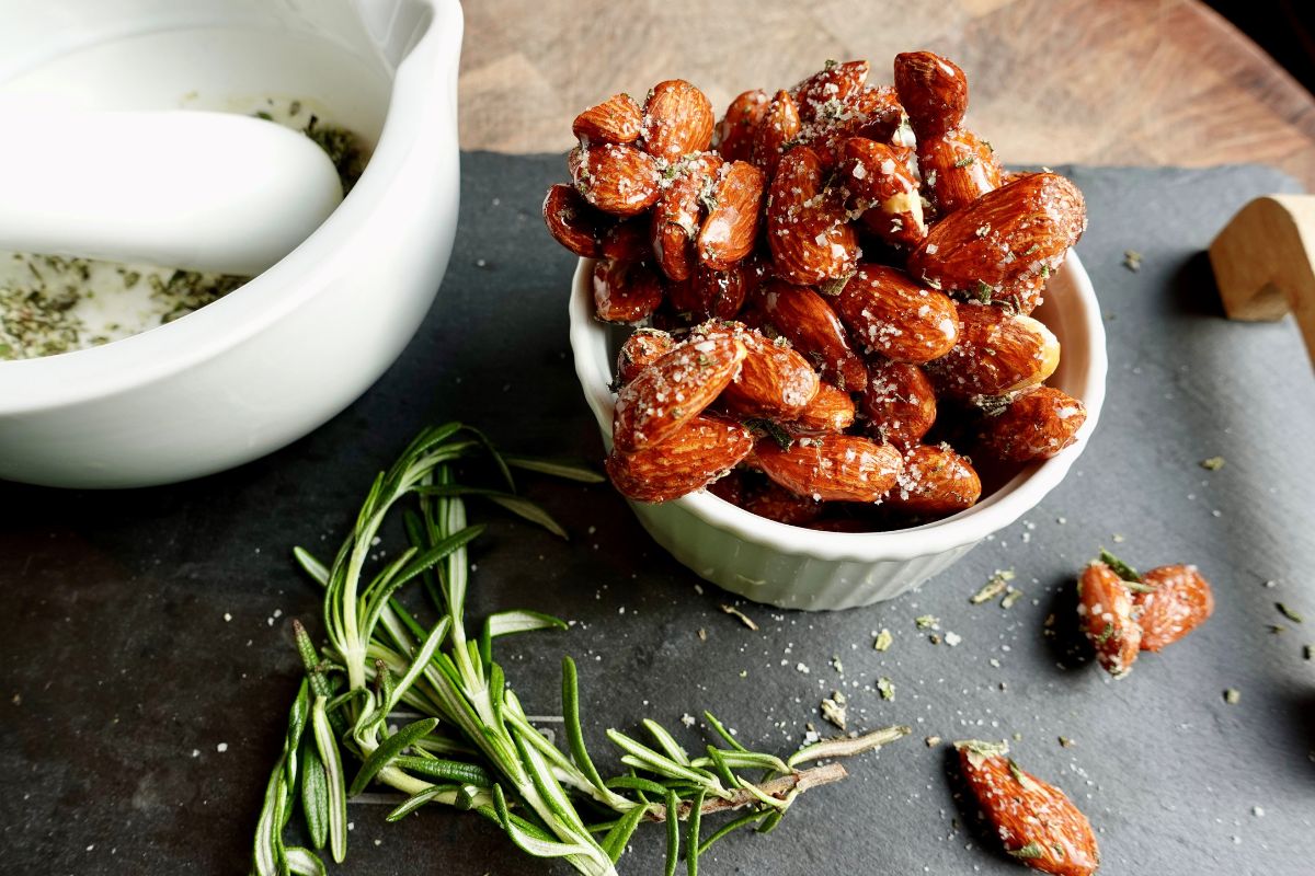 Rosemary Salted Caramelized Almonds