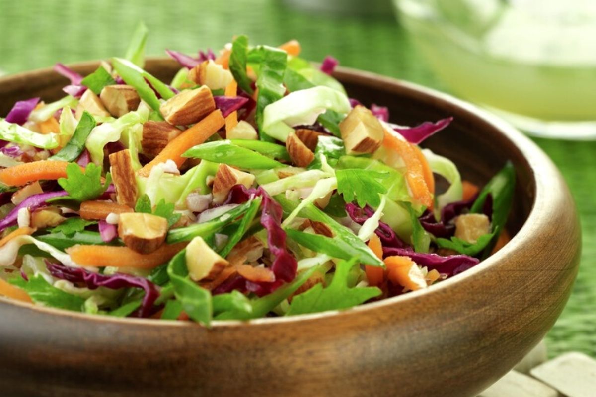 Thai Cabbage Salad with Chopped Almonds