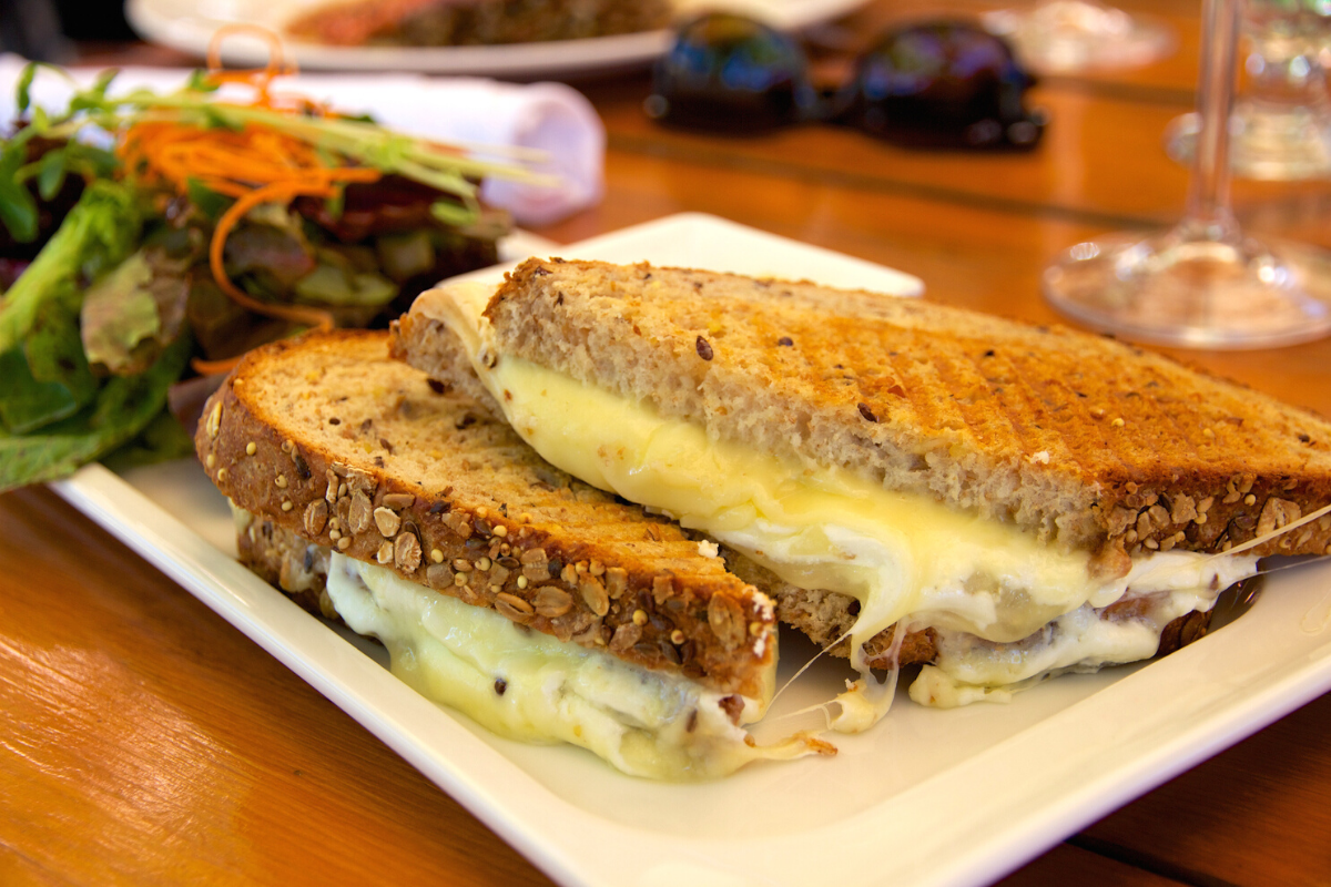 Grilled Pecorino Cheese And Savory Almond Paste Sandwiches