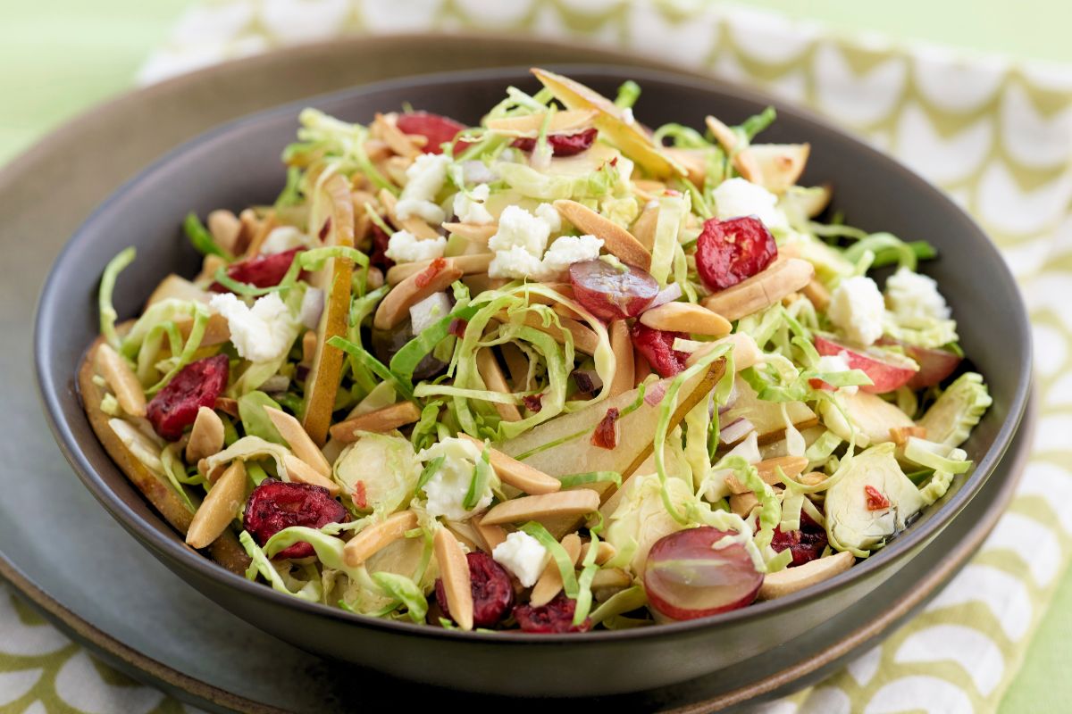 Brussels Sprouts Almond Slaw
