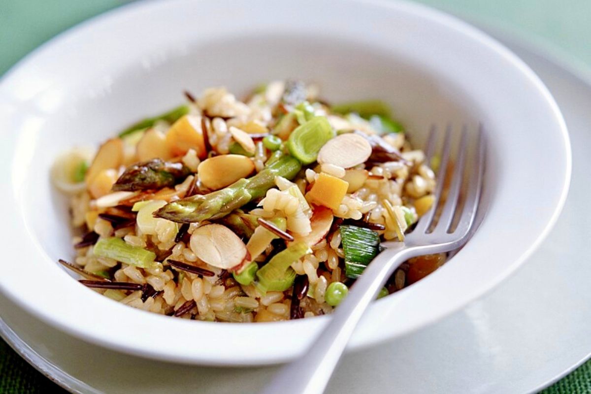 Wild Rice Spring Risotto With Almonds
